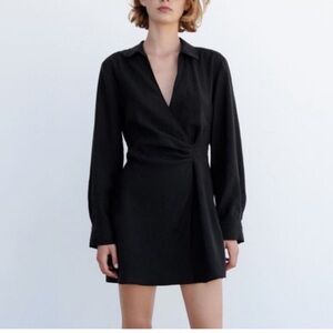 🖤 Zara Wrap Shirt Dress